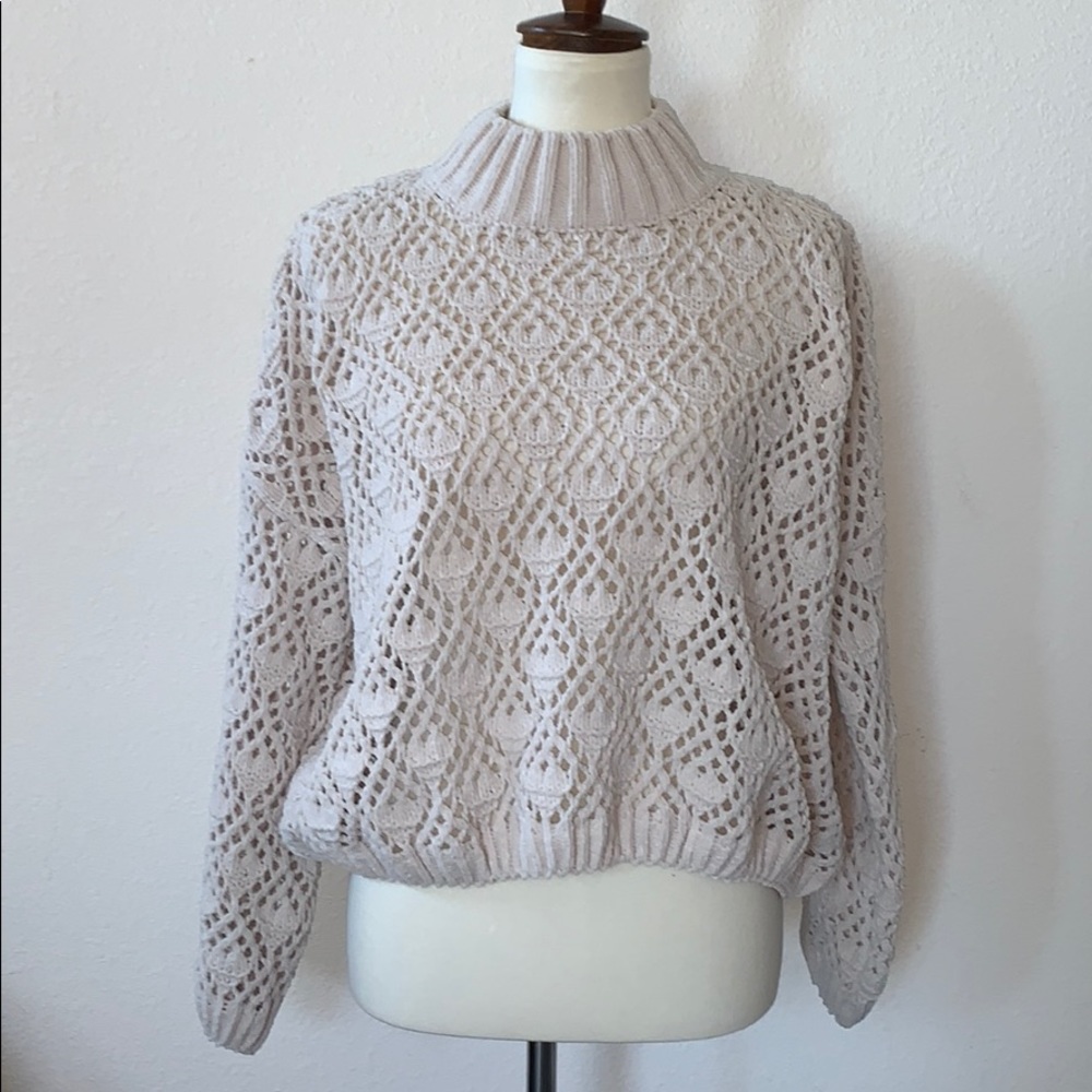 🆕 POL Crochet Sweater Super Soft Cozy Medium
